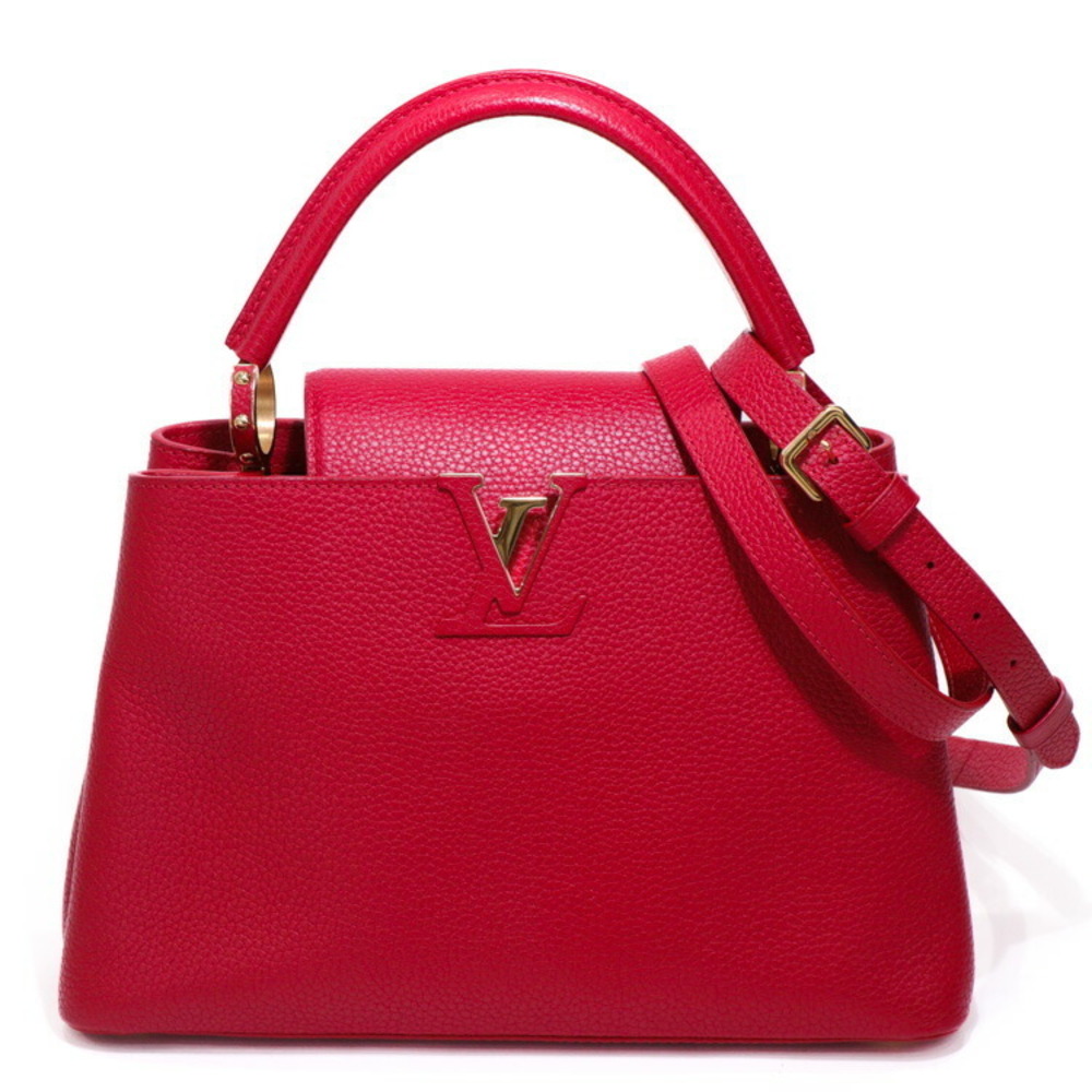 Louis Vuitton Ruby Red PM Capucines Handbag